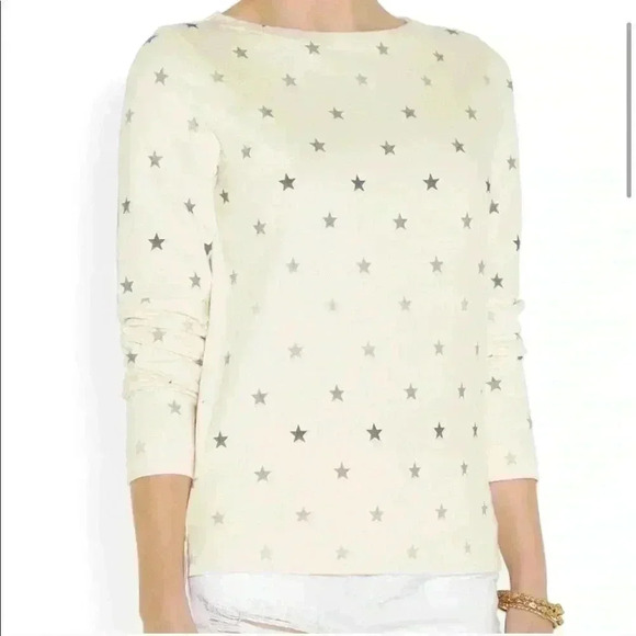 Mih Jeans Star Print Long Sleeve Top Shirt Cotton - Picture 2 of 11